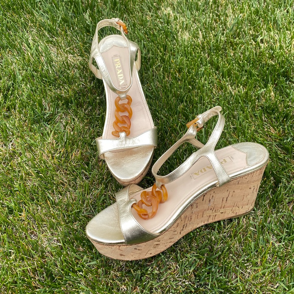 prada flame wedges